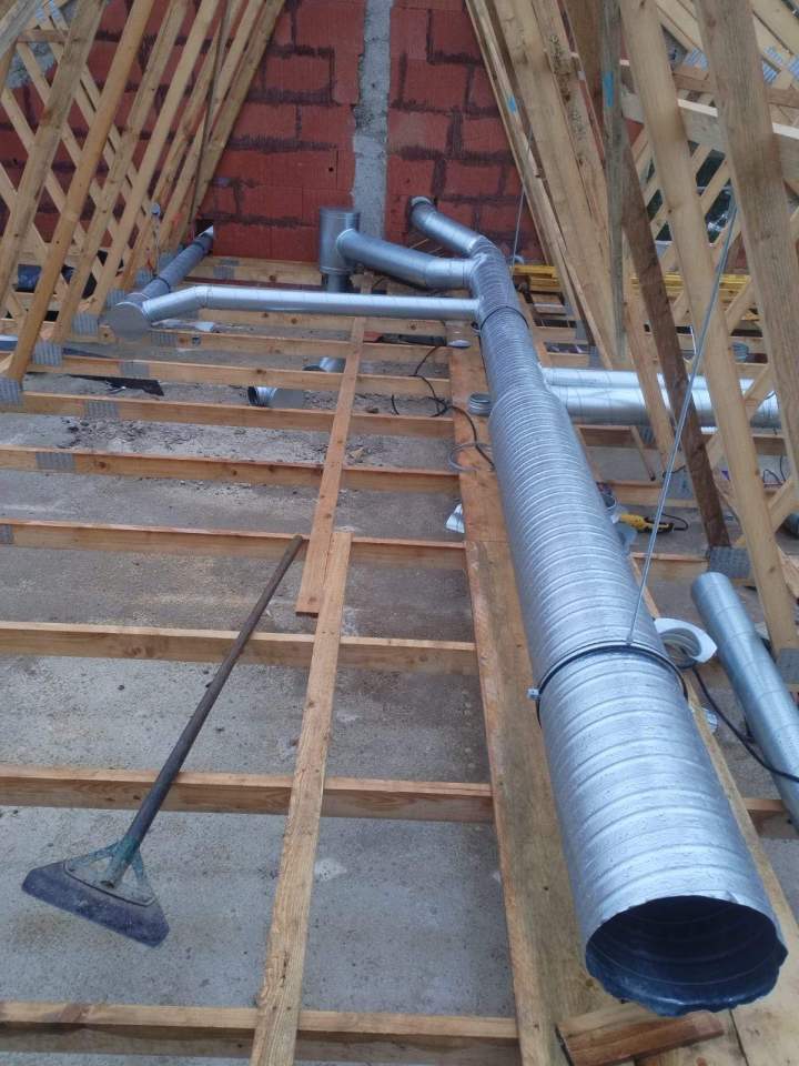 VMC   pose de gaines de ventilation
